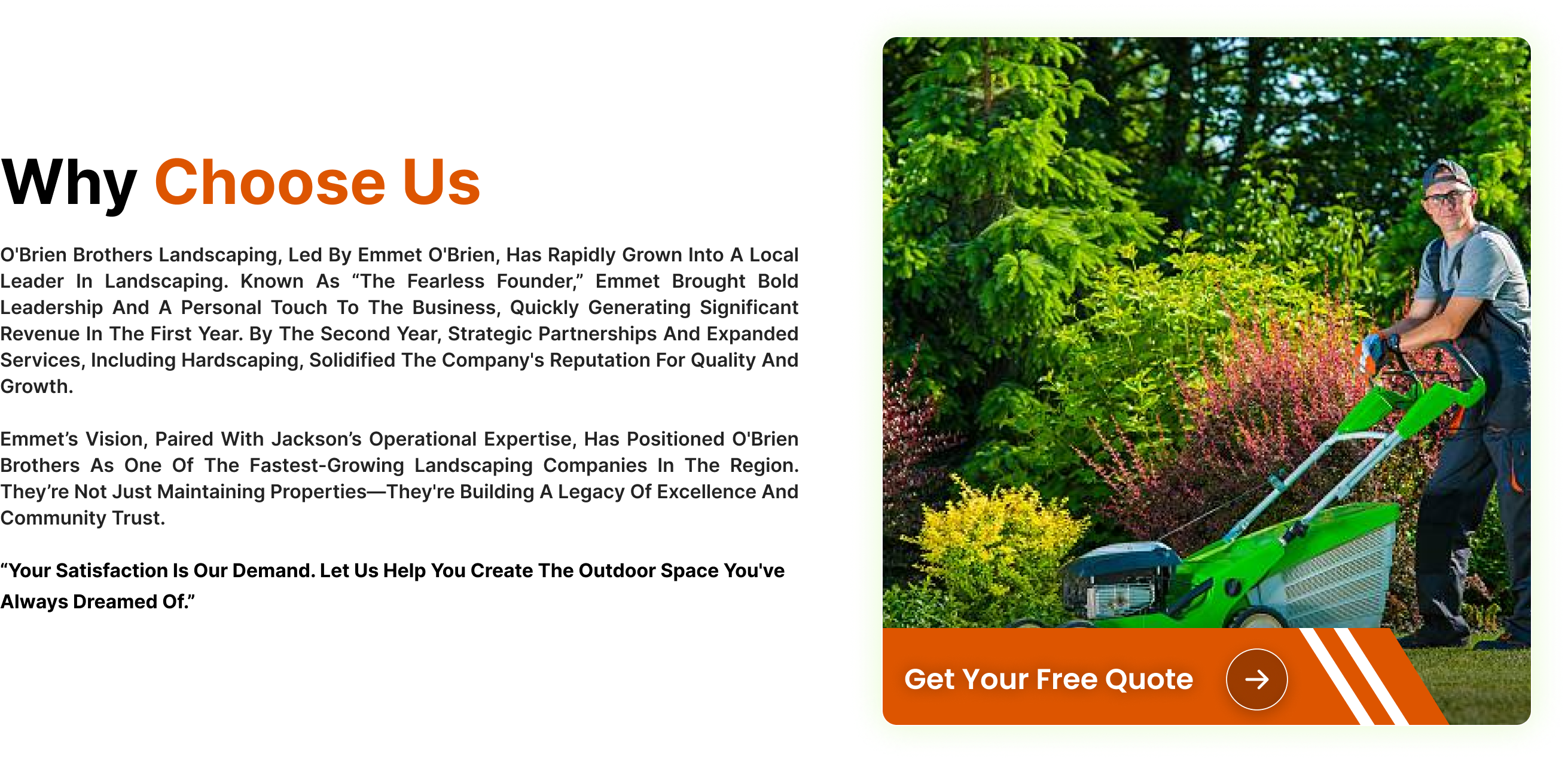 Professional landscaping work